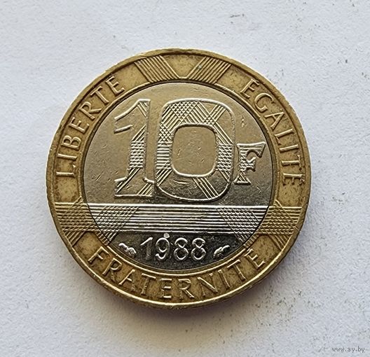 Франция 10 франков, 1988