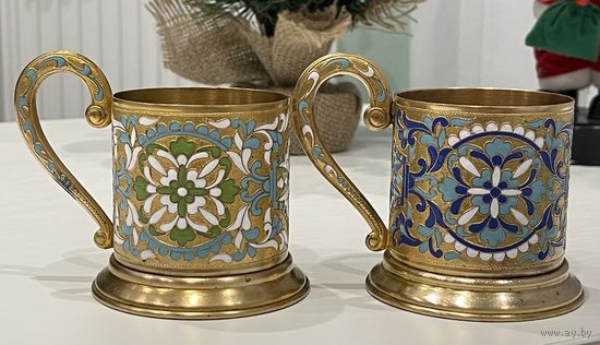 Подстаканник. СССР. Латунь. Эмали.