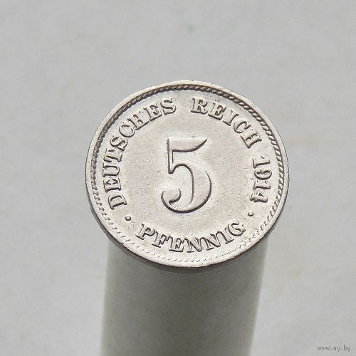 Германия 5 пфеннигов 1914 J