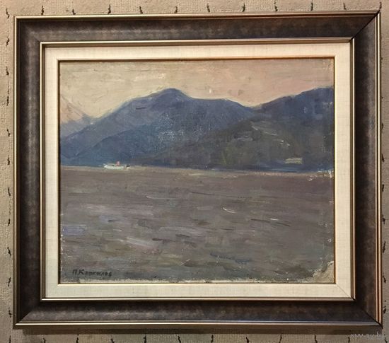 Крохалев П.С (Крохолев) Пейзаж. Холст, масло. Размер 36,5х47 см. С рамой 52х60 см.