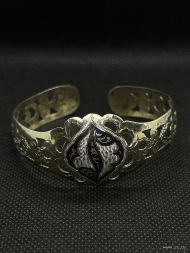 Браслет ССР серебро 875 пр. 14,06 гр. Чернь. Кубачи.