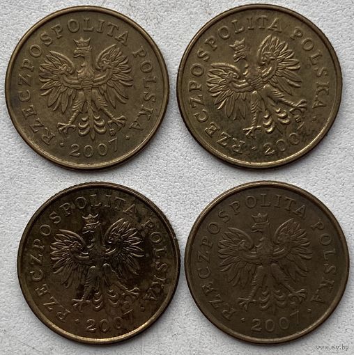 Польша 5 грошей 2007 г. Цена за 1 шт.