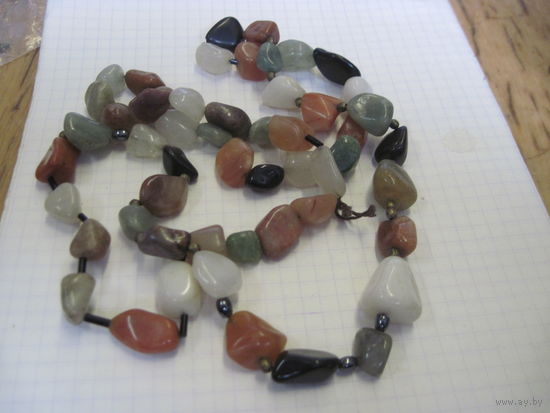 Бусы 82 см, натуральный камень.