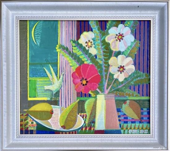 Сковородко О.А "Натюрморт с грушами", 2022г. Холст, масло. Размер 40х46 см.