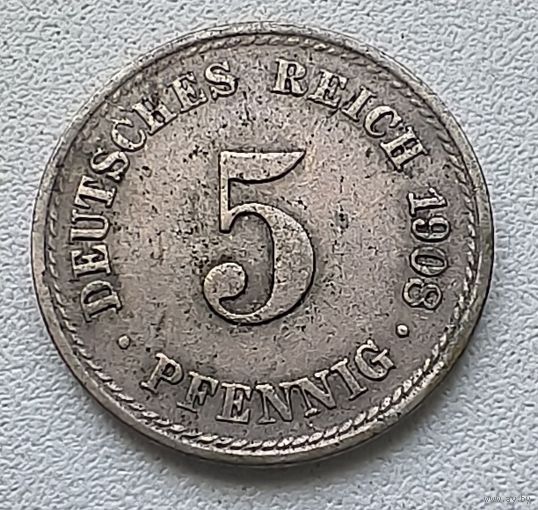 Германия 5 пфеннигов, 1908 F  2-12-11