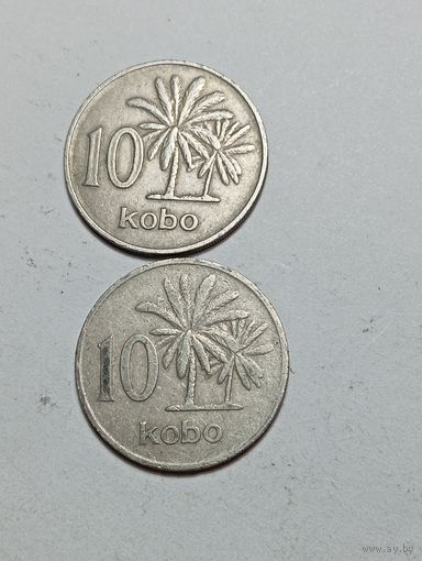 Нигерия 10 Кобо 1973 , 1974 года .