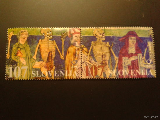 Словения 2005г. деталь фрески сцепка