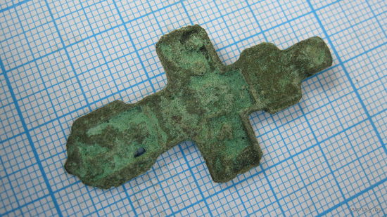 Крестик старинный, нательный. Бронза, литье.