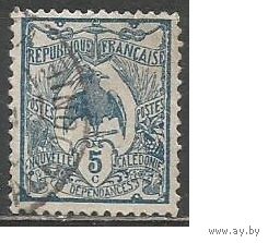 Новая Каледония. Нелетающая птица Кагу. 1922г. Mi#111.