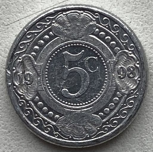 Нидерландские Антильские острова 5 центов 1998 г. Цена за 1 шт.