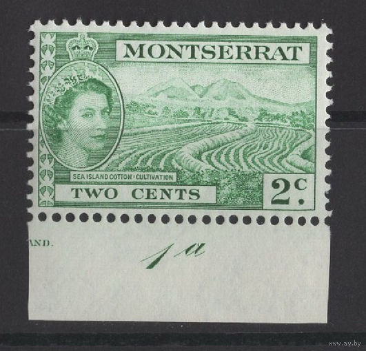 Монтсеррат 1964 ** марка из серии (SG 157) с нижним полем