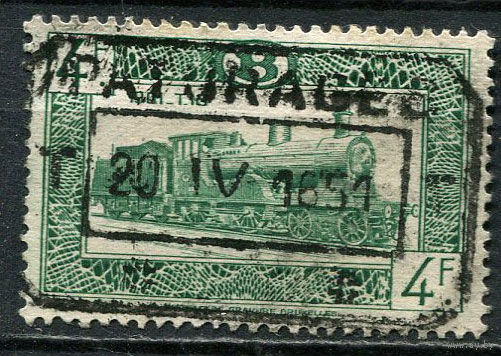 Бельгия - 1949 - Локомотив 4Fr. Железнодорожные марки - [Mi.282Ae] - 1 марка. Гашеная.  (Лот 30EY)-T25P3