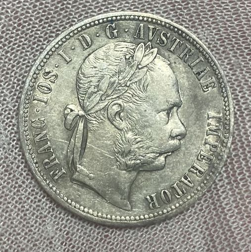 Монета 1 флорин 1879 год. Австро-Венгрия. Франц Иосиф I