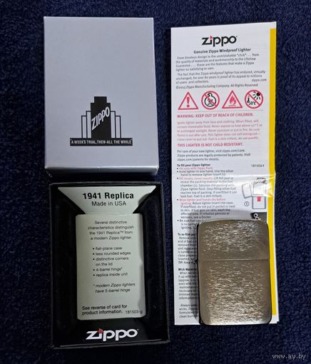 Зажигалка Zippo Replica 1941 Black Ice