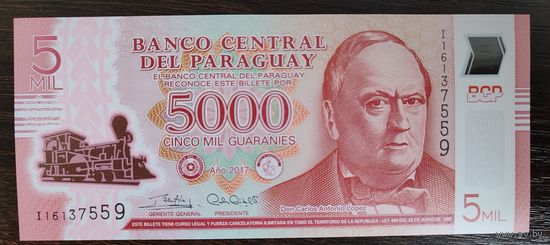Парагвай 5000 гуарани 2017 Полимер P-234c UNC
