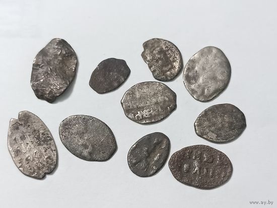 Лот серебряной чешуйки, 10 штук