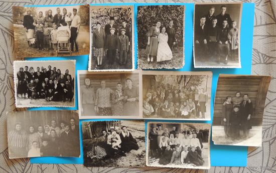 Фото "Деревенская жизнь", Гомельская обл., д. Красное, 1940-1950-е гг., 11 шт.