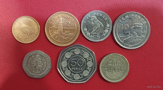 Гибралтар набор монет 1988