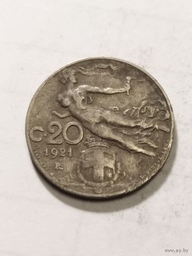 Италия 20 сентизим 1921