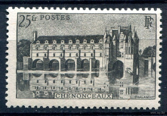 Франция - 1944г. - архитектура, Замок Шенонсо - 1 марка - полная серия, MH [Mi 667]. #2-Fr-63-A-2