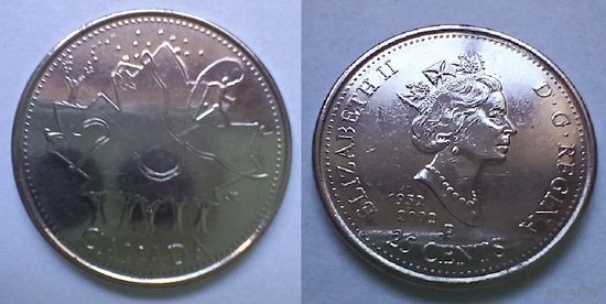 Канада, 25 центов 2002 (День Канады, Кленовый лист)