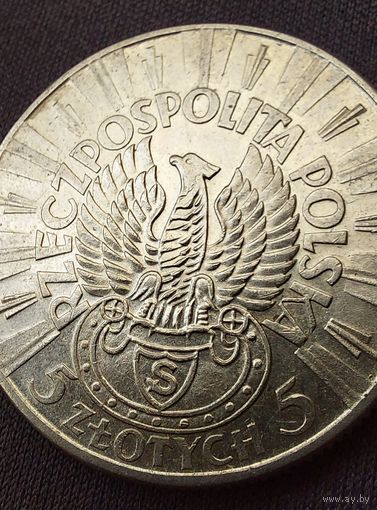 5 злотых 1934 легионер AU