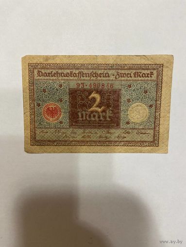 Германия 2 марки 1920 г. -0801