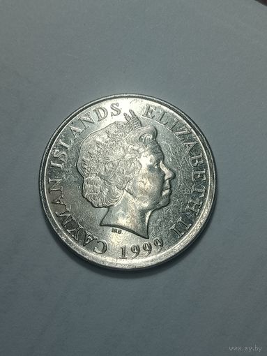 Каймановы острова 25 центов 1999 года .