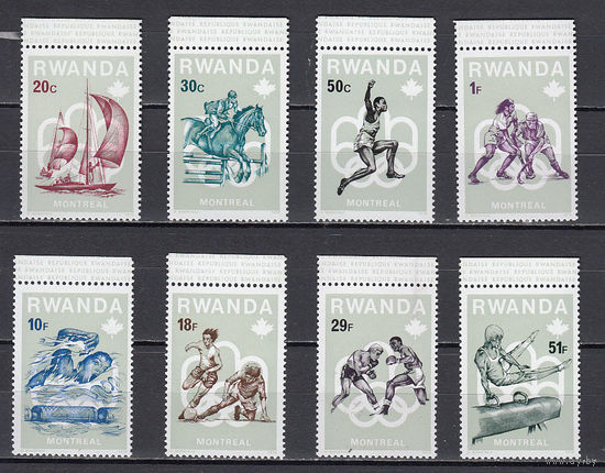 Спорт. Олимпийские игры. Руанда. 1976. 8 марок. Michel N 799-806 (3,6  е)