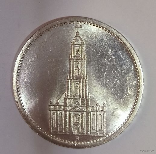 5 марок 1934 кирха в редком сохране!