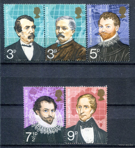 Великобритания - 1973г. - британские исследователи - 5 марок - полная серия, MNH [Mi 616-620]. #3-GB-Z-1-22