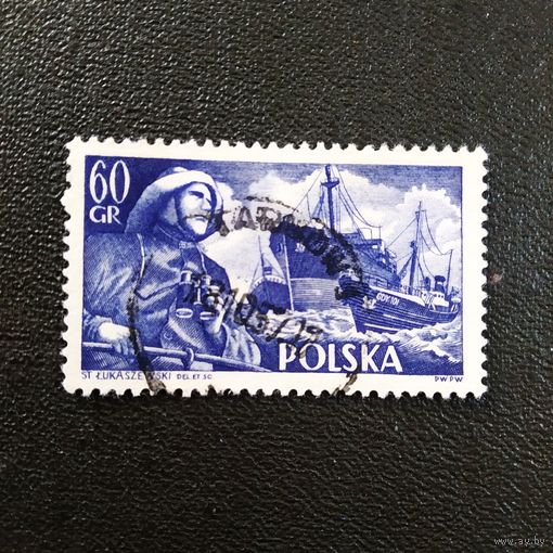 Марка Польша 1956 год Флот