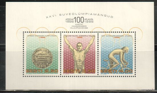 Эстония-1996 (Мих.Бл.9) , **, Спорт, Велоспорт ,Велосипеды, ОИ-1996