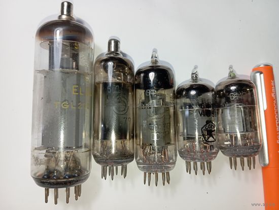 Лампы от телевизора ЗОРЬКА 2-1 1969 - 1970 года . EL 500 , 6Д14ЦП , 6Ф4П , 6Ф1П .
