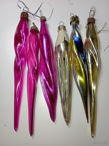 Ёлочная игрушка - Сосульки  , СССР .