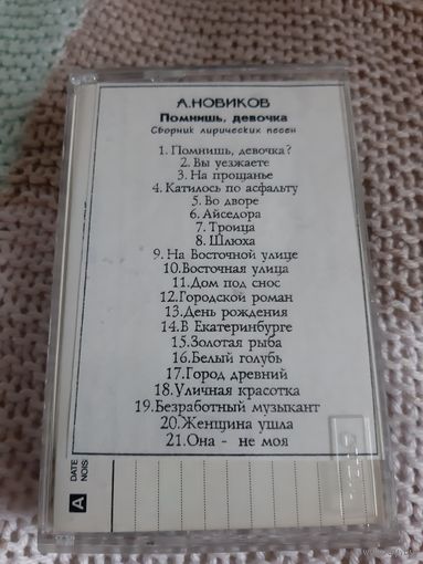 Кассета  TDK D90 . А Новиков. Помнишь, девочка.