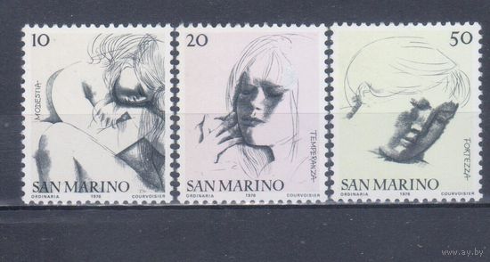 [1444] Сан-Марино 1977. Культура.Искусство.Графика.Женские портреты. MNH