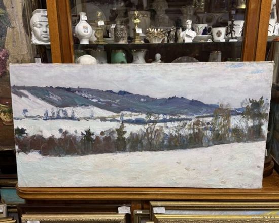 Крохалев П.С./Засл.Худ./; (Крохолев);52/106см; "Дорога на Радошковичи",50ые-60-ые годы;холст/масло;подпись на лицевой стороне картины