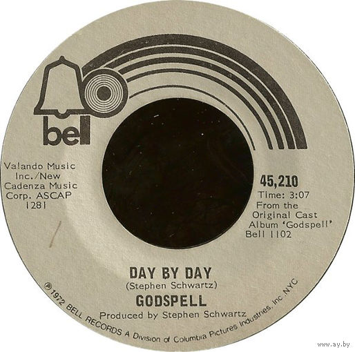 Godspell, Day By Day / Bless The Lord, SINGLE 1972
