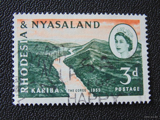 Родезия и Ньясаленд 1960 г. Королева Елизавета II. Горы.