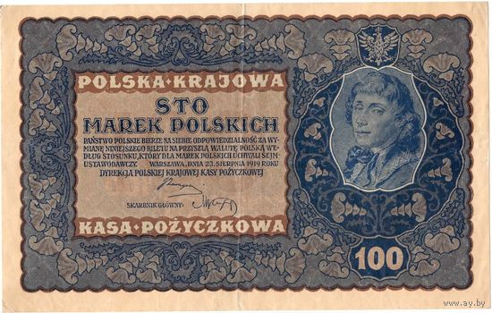 Польша, 100 марок, 1919 г.
