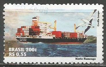 Бразилия. Контейнеровоз "Фламинго". 2001г. Mi#3214.