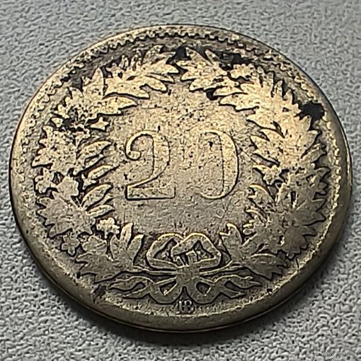 Швейцария 20 раппенов, 1850 7-1-2