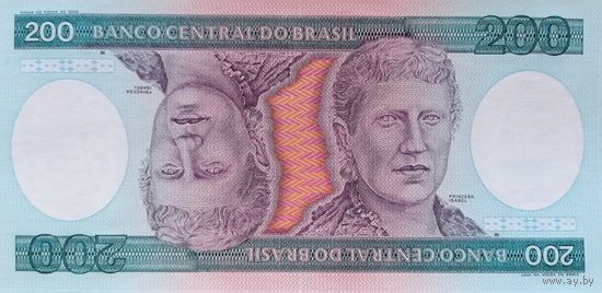 Werty71 Бразилия 200 крузейро 1981 - 1984 UNC банкнота
