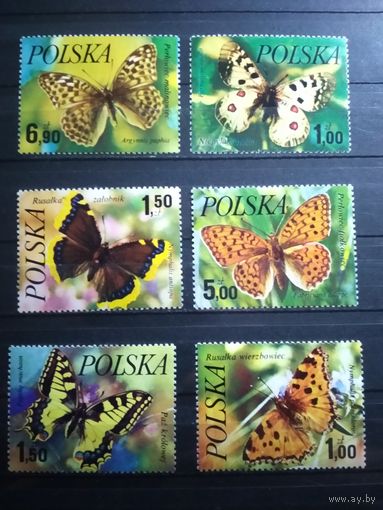 Польша 1977 г. Бабочки.