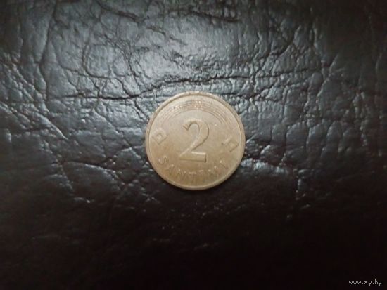 2 сантима Латвия.