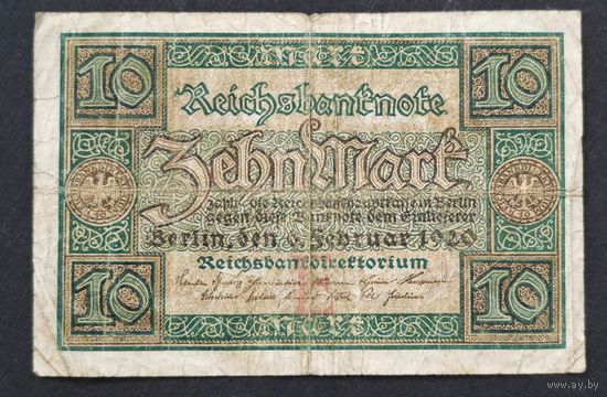 1920 год Германия 10 марок