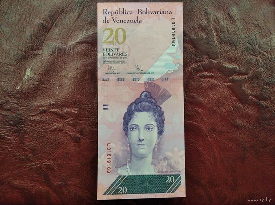 20 боливаров Венесуэла 2009 г. Нечастый год.
