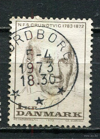 Дания - 1972 - Николай Фредерик Северин Грундтвиг - [Mi. 522] - полная серия - 1 марка. Гашеная.  (Лот 4JA)-TG3P52