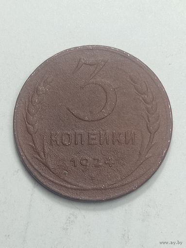 3 копейки 1924 года .